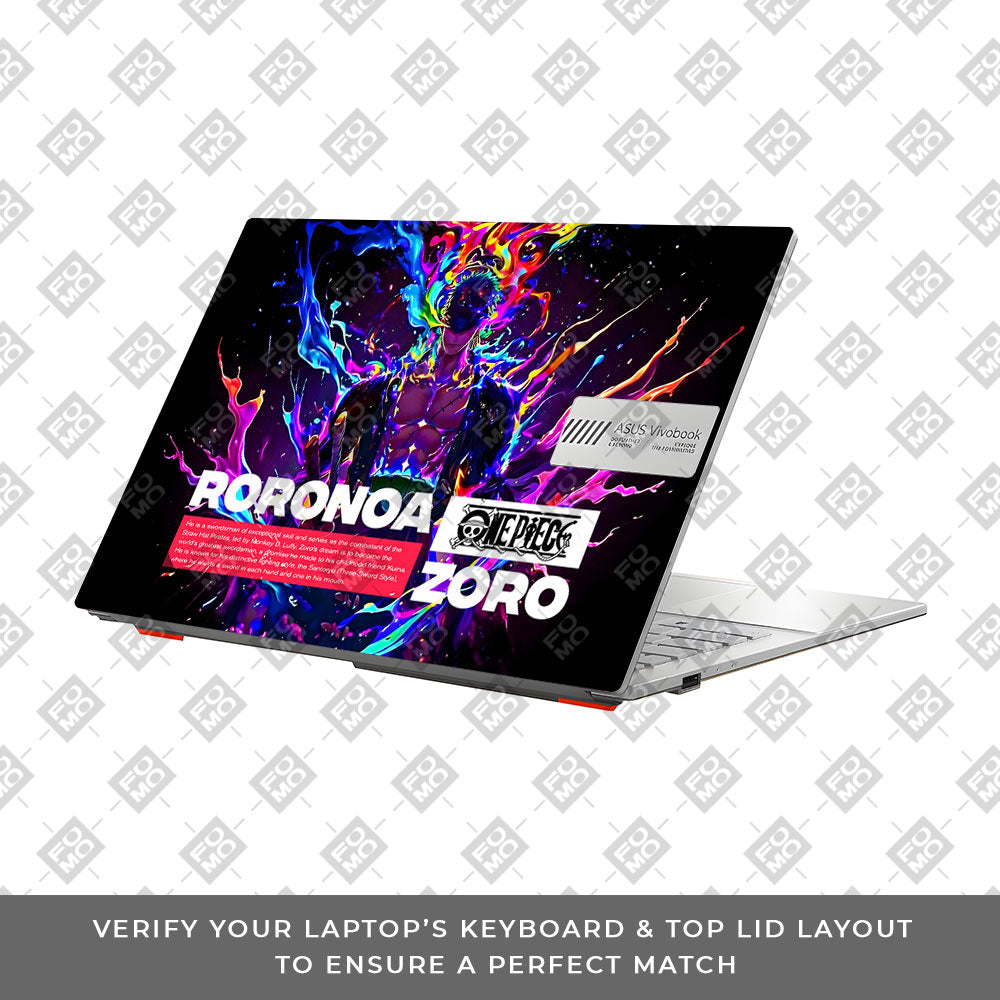 Zoro with Neon Flames Asus Vivobook Go 14 E1404 Laptop Skin