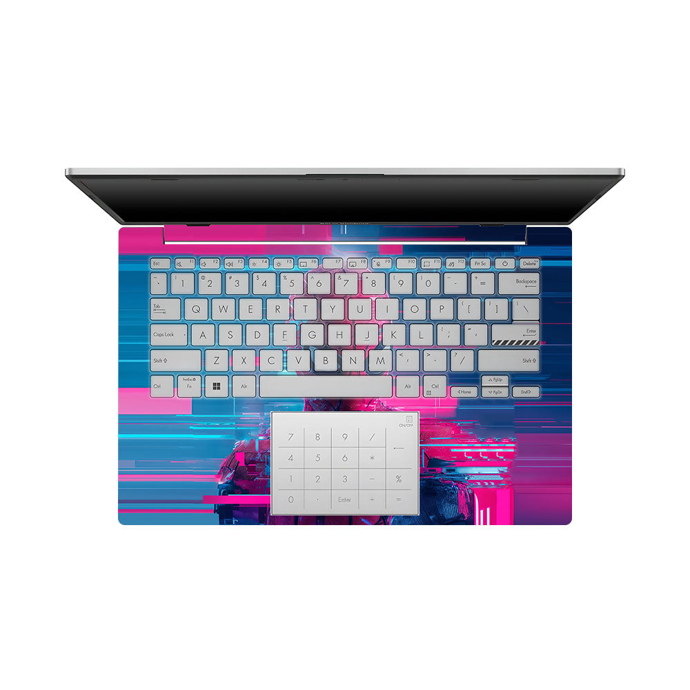 Glitch Spider Neon Web Asus Vivobook Go 14 E1404 Laptop Skin