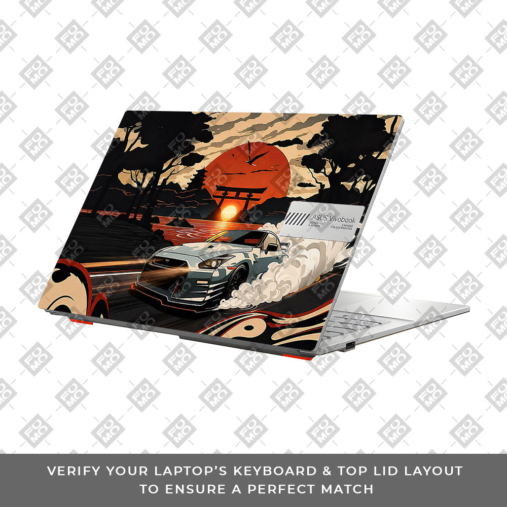 Samurai Rising Sun GTR Asus Vivobook Go 14 E1404 Laptop Skin