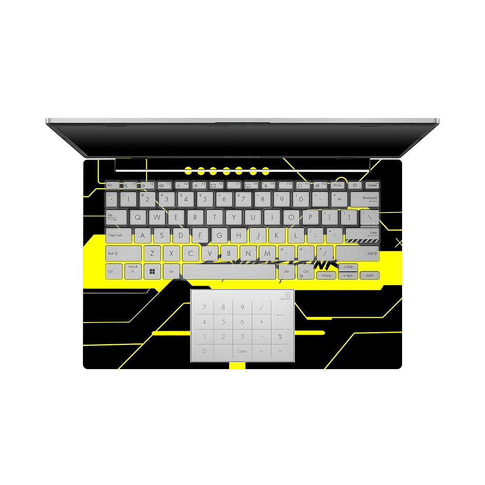 Cyberpunk Yellowline Grid Asus Vivobook Go 14 E1404 Laptop Skin