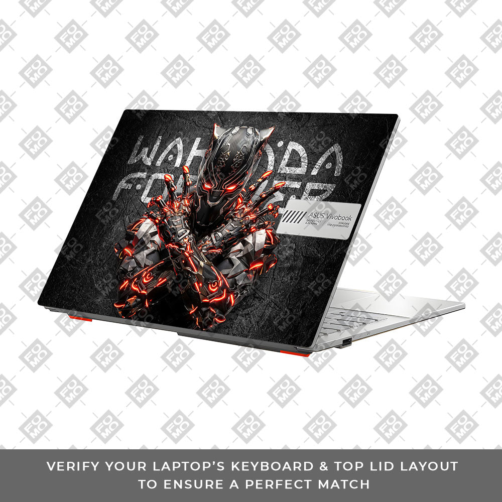 Black Panther Glowing Fury Asus Vivobook Go 14 E1404 Laptop Skin