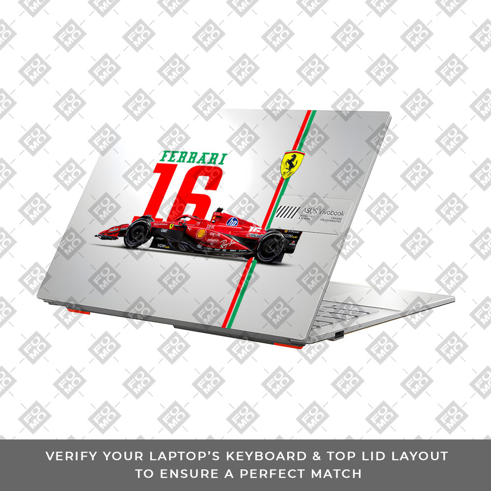 Transparent Ferrari Flame Asus VivoBook Go 14 E1404 Laptop Skin