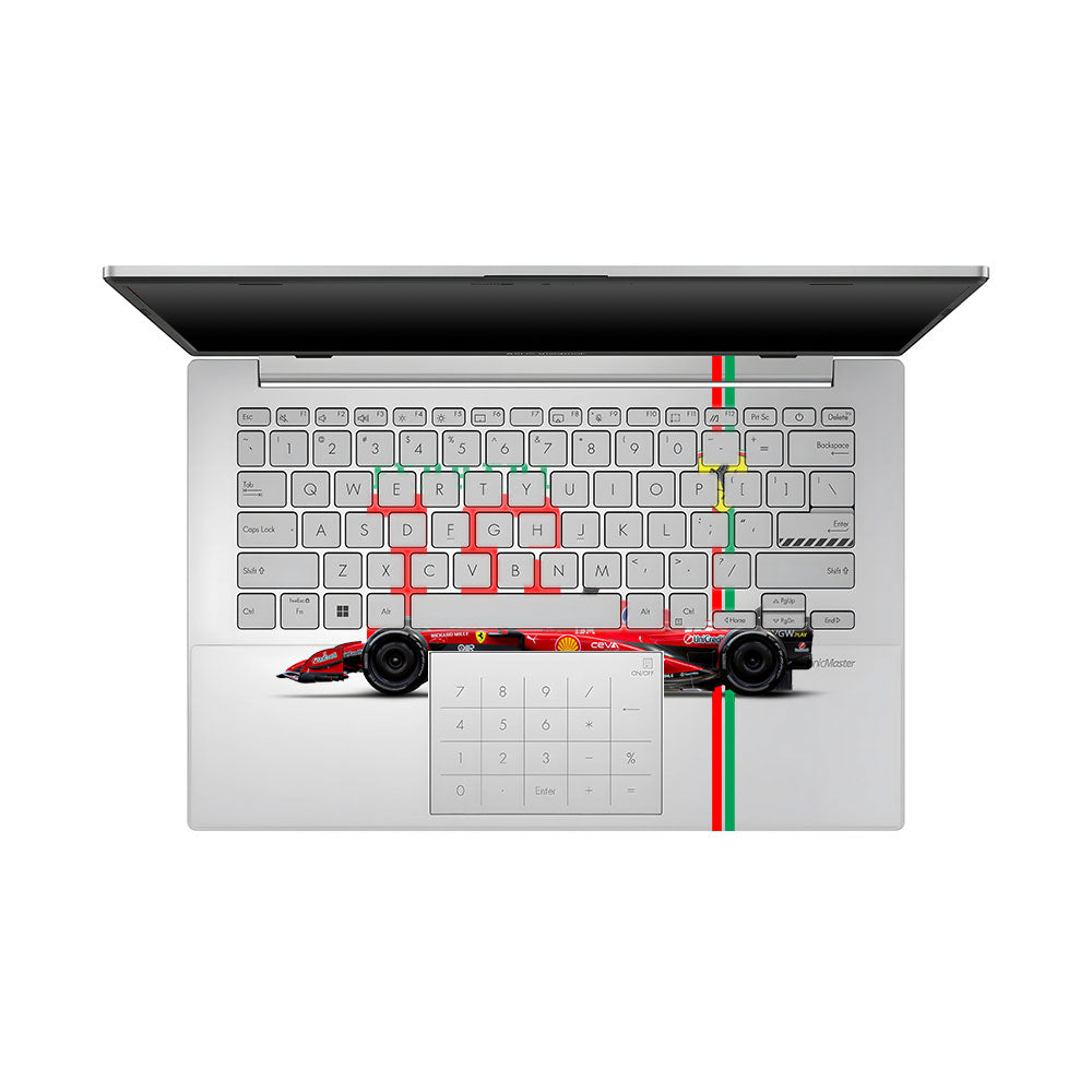 Transparent Ferrari Flame Asus VivoBook Go 14 E1404 Laptop Skin