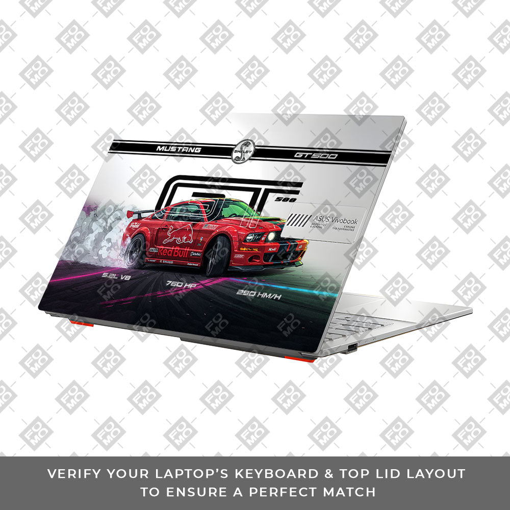 Transparent Shelby GT500 Red Bull Venom Asus VivoBook Go 14 E1404 Laptop Skin