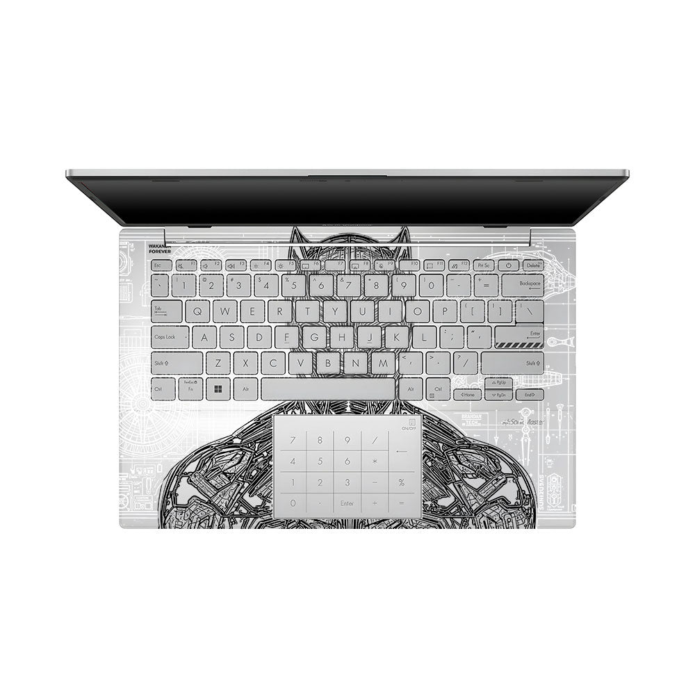 Transparent Black Panther Techshell Asus VivoBook Go 14 E1404 Laptop Skin