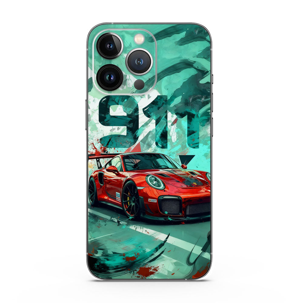 Red Porsche GT 911 3D Mobile Skin