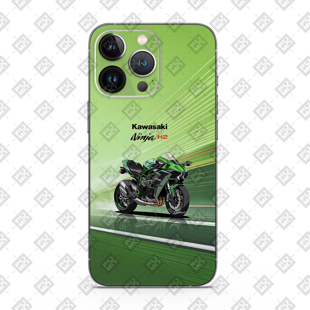 Kawasaki Ninja H2 Green Machine Mobile Skins