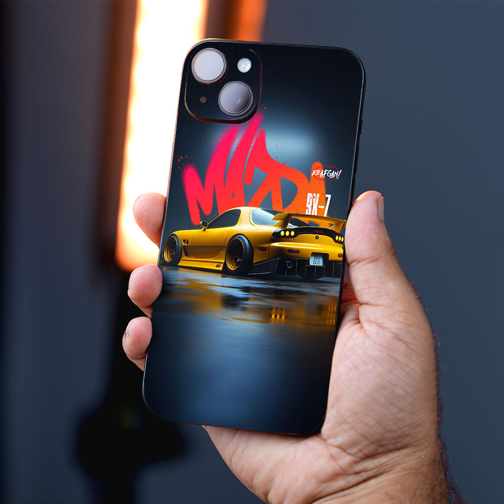Mazda RX-7 Neon Yellow Mobile Skins