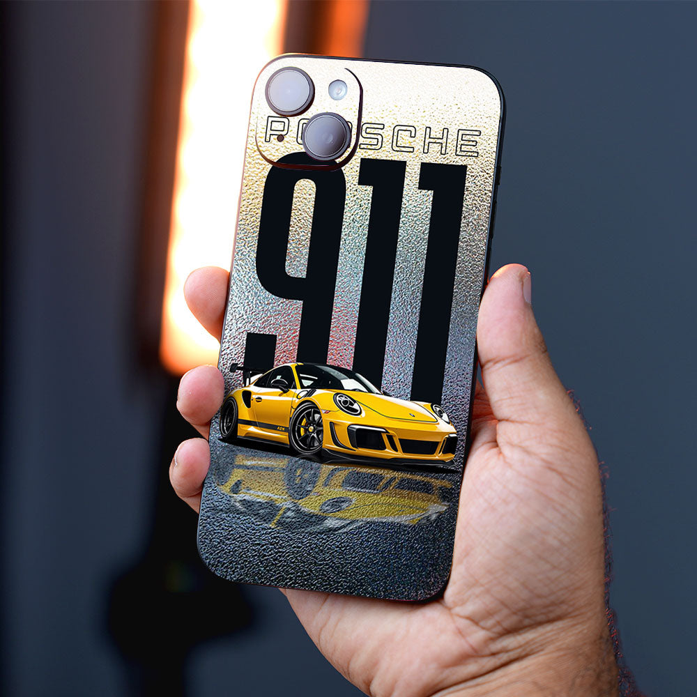 Porsche 911 Yellow Thunder Mobile Skins