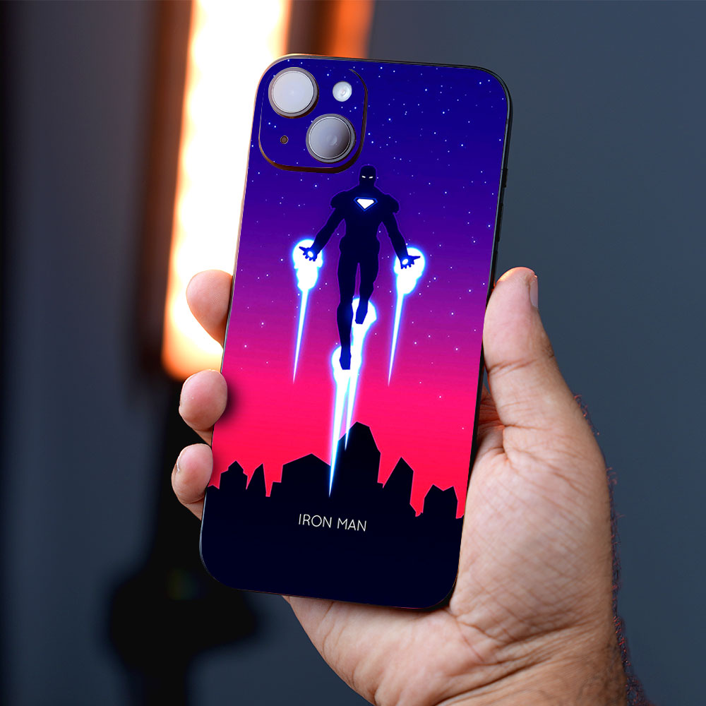 Iron Man – Retro Neon Comics Mobile Skins