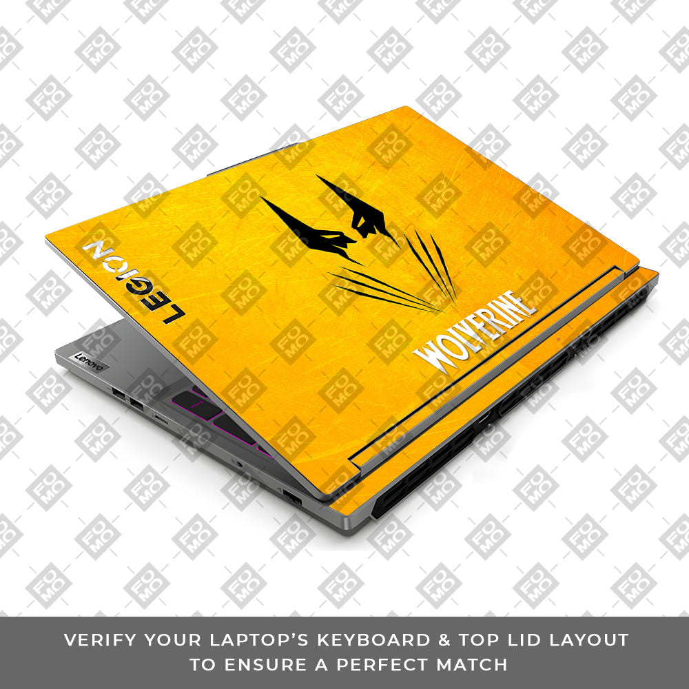 Wolverine with Yellow Background Lenovo Legion 5 16IRX9 Laptop Skin