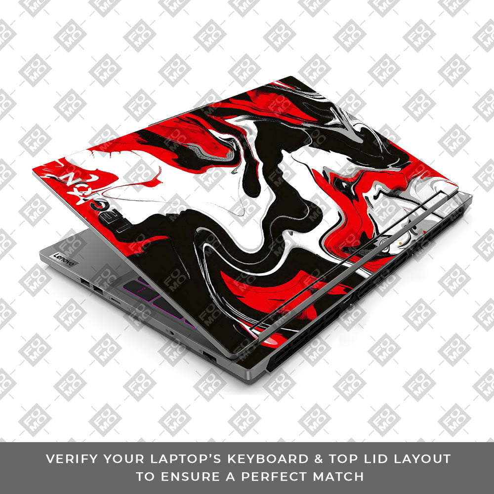 Red and White Marble Lenovo Legion 5 16IRX9 Laptop Skin