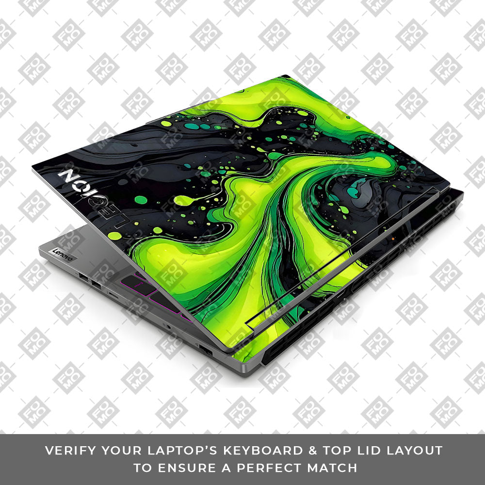 Neon Green Paint Swirls Lenovo Legion 5 16IRX9 Laptop Skin