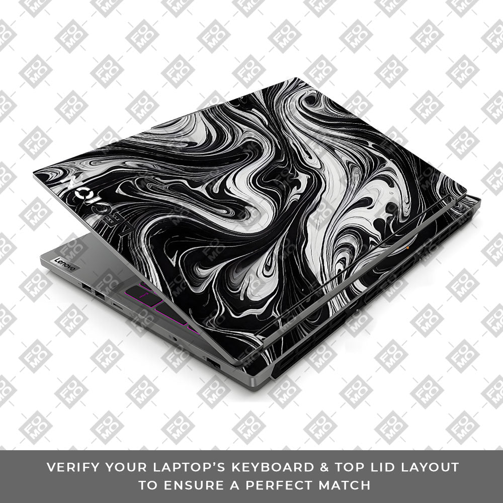 Black and White Marble Lenovo Legion 5 16IRX9 Laptop Skin