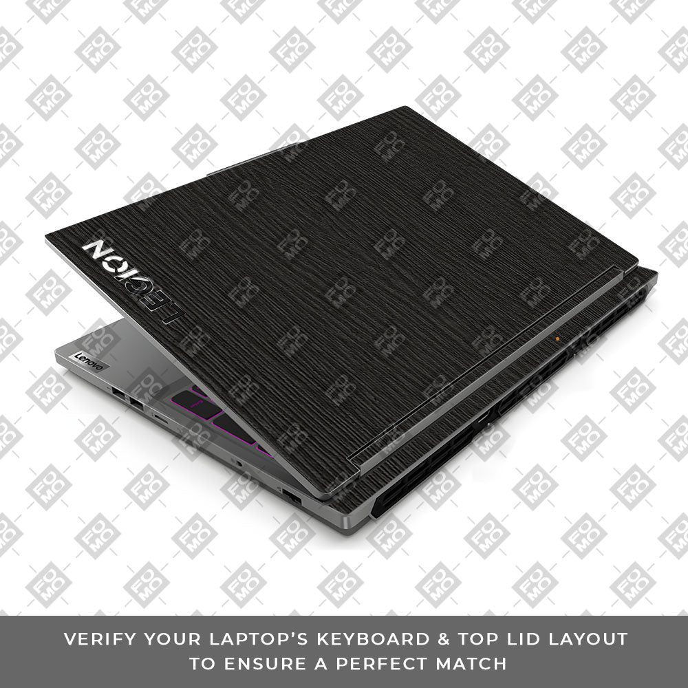 Textured Black Wood Lenovo Legion 5 16IRX9 Laptop Skin