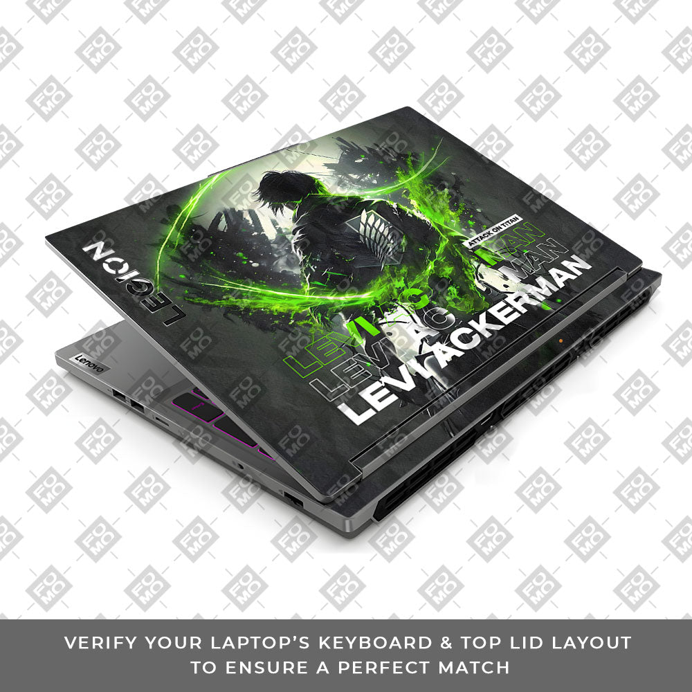 Levi Ackerman Neon Fury Lenovo Legion 5 16IRX9 Laptop Skin