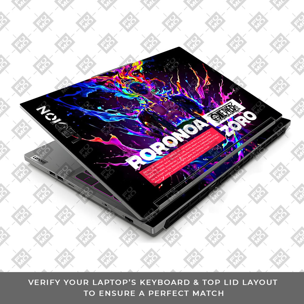 Zoro with Neon Flames Lenovo Legion 5 16IRX9 Laptop Skin