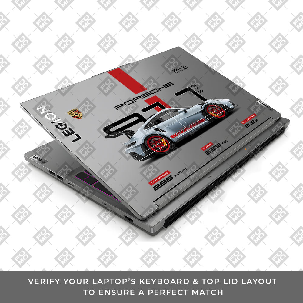 Transparent Porsche 911 GT3 RS Lenovo Legion 5 16IRX9 Laptop Skin