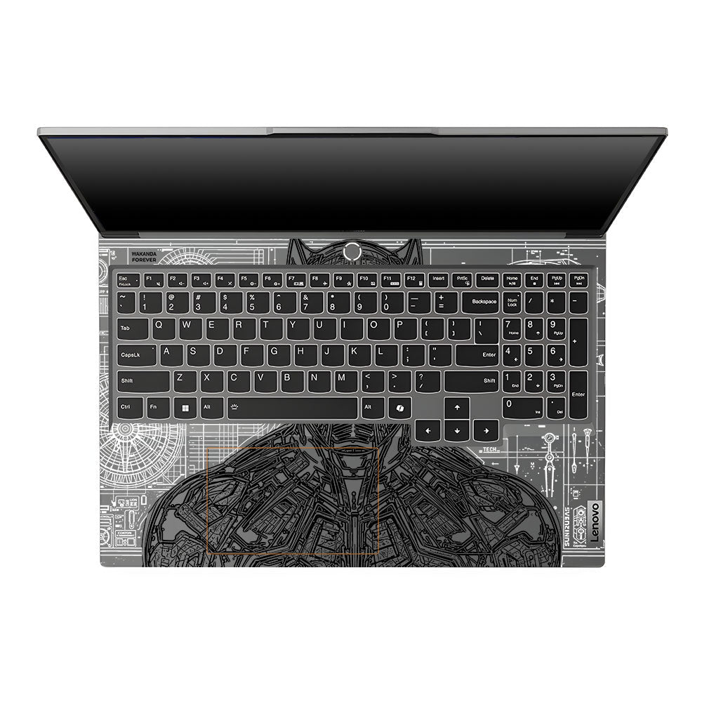 Transparent Black Panther Techshell Lenovo Legion 5 16IRX9 Laptop Skin