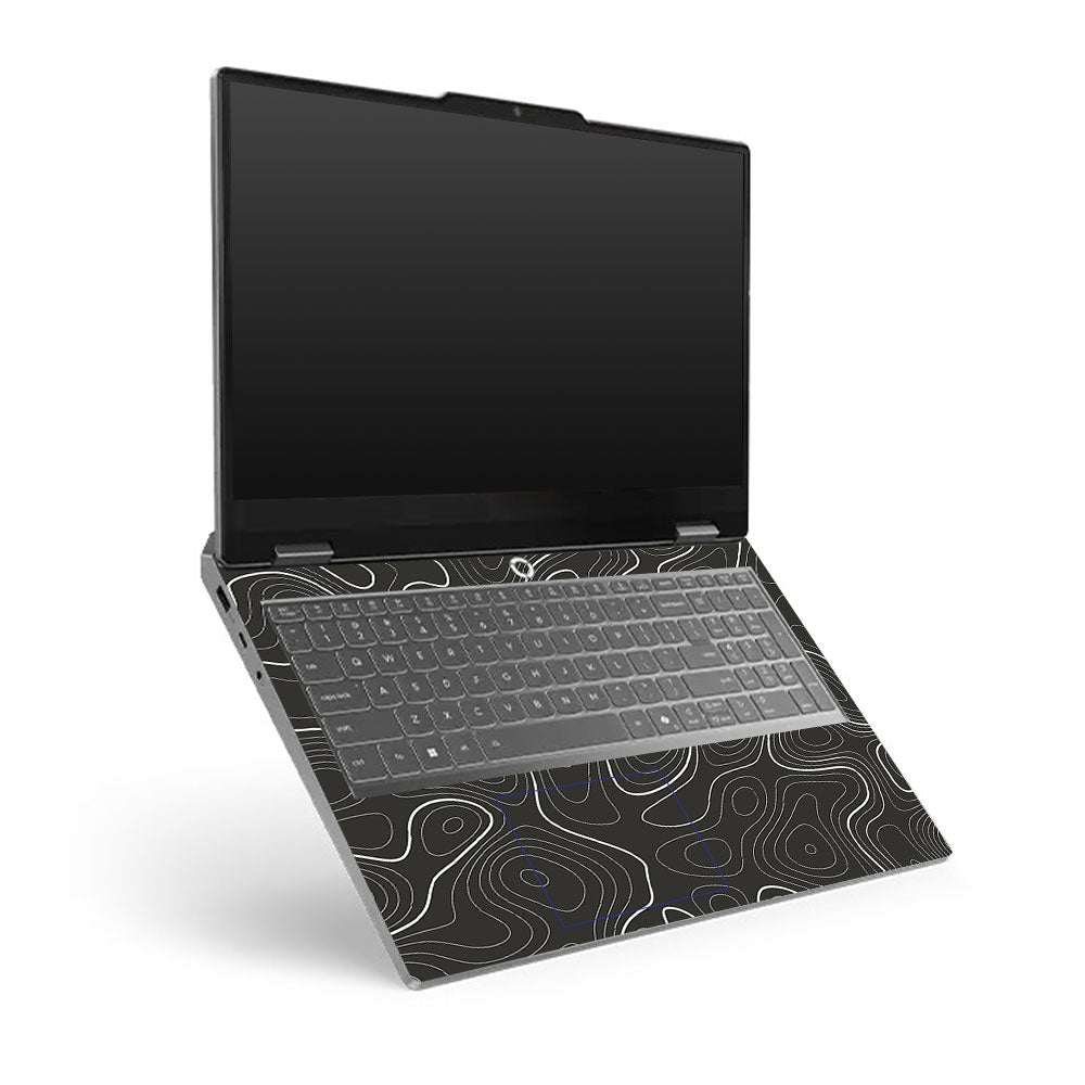 Lenovo LOQ Essential 15ARP11 Grayscale Topographic Lines Laptop Skin