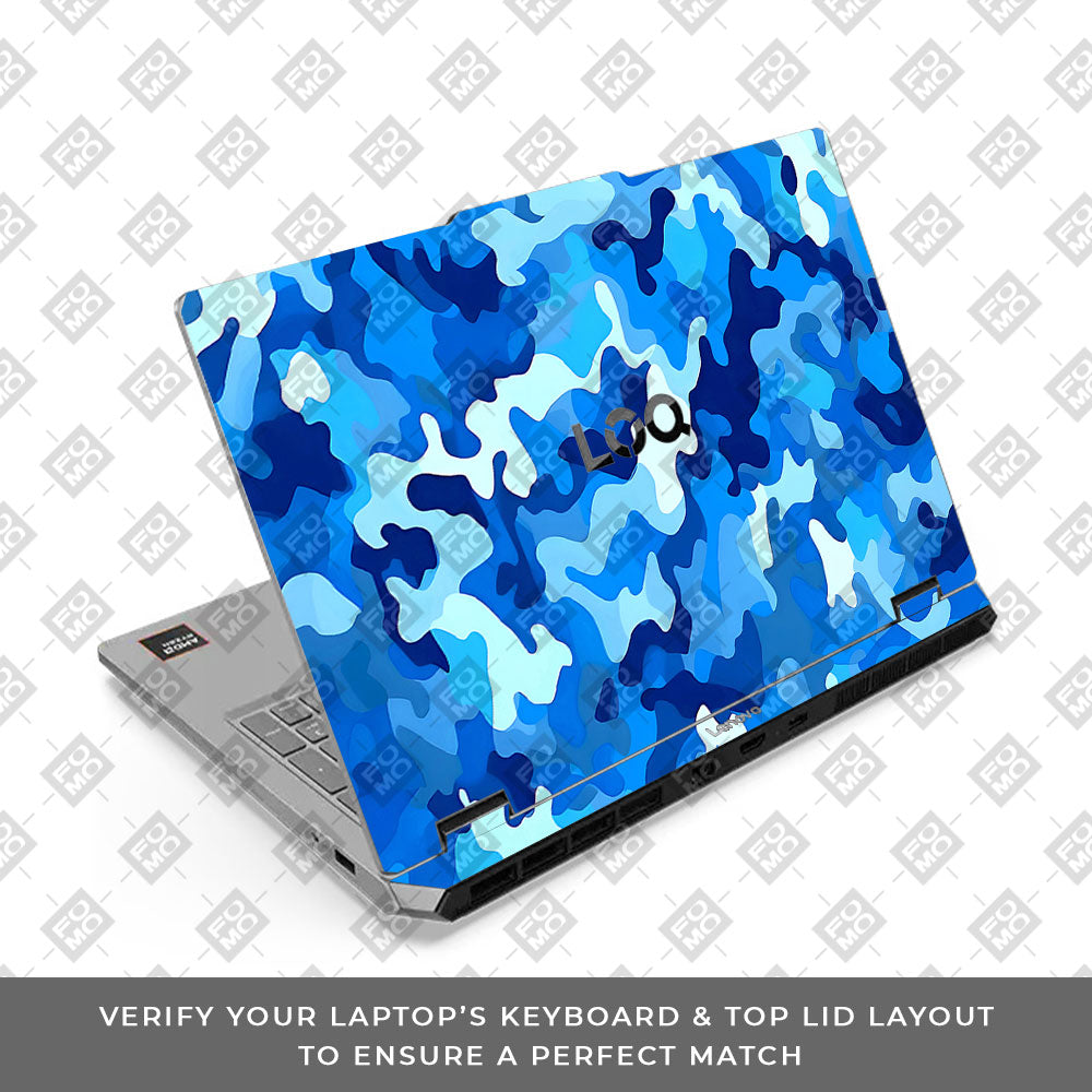 Lenovo LOQ Essential 15ARP11 Arctic Blue Camo Pattern Laptop Skin