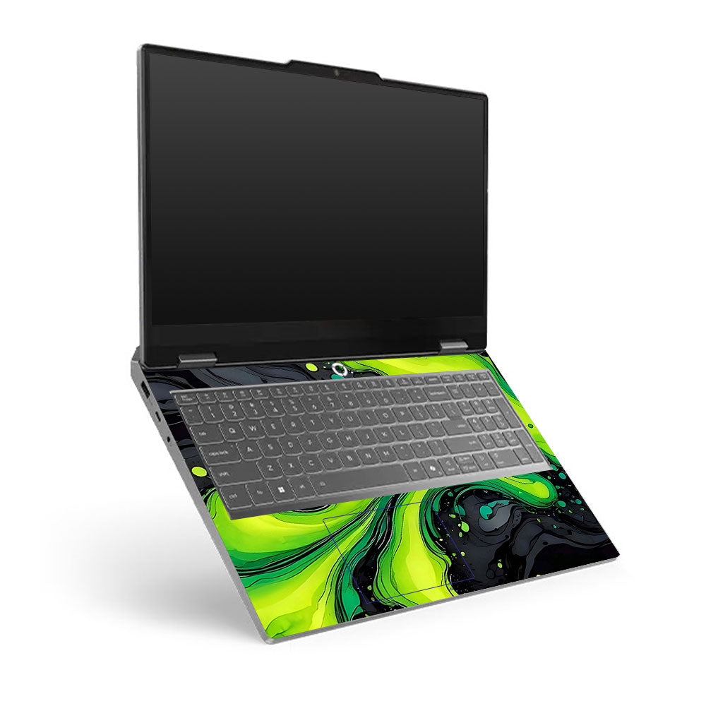 Lenovo LOQ Essential 15ARP11 Neon Green Paint Swirls Laptop Skin