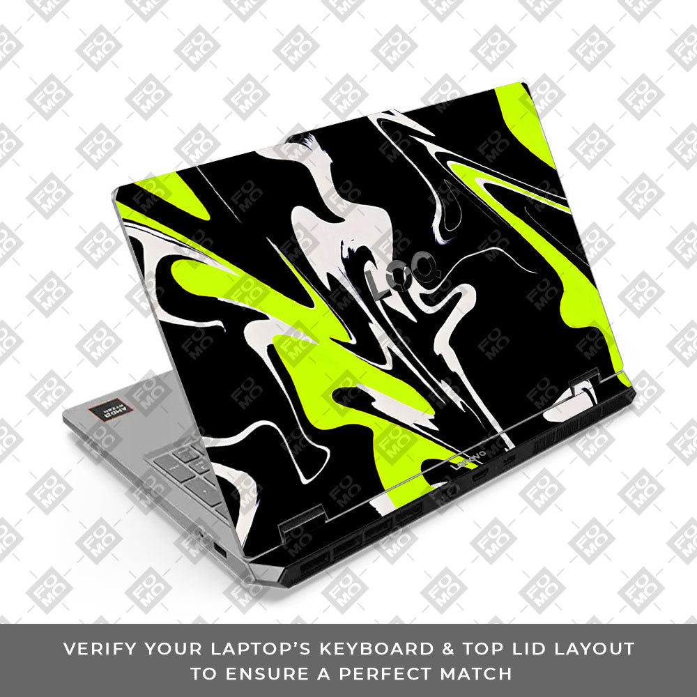 Lenovo LOQ Essential 15ARP11 Neon Green and Black Patterns Laptop Skin