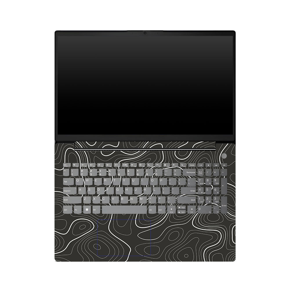 Lenovo V15 G4 Grayscale Topographic Lines Laptop Skin
