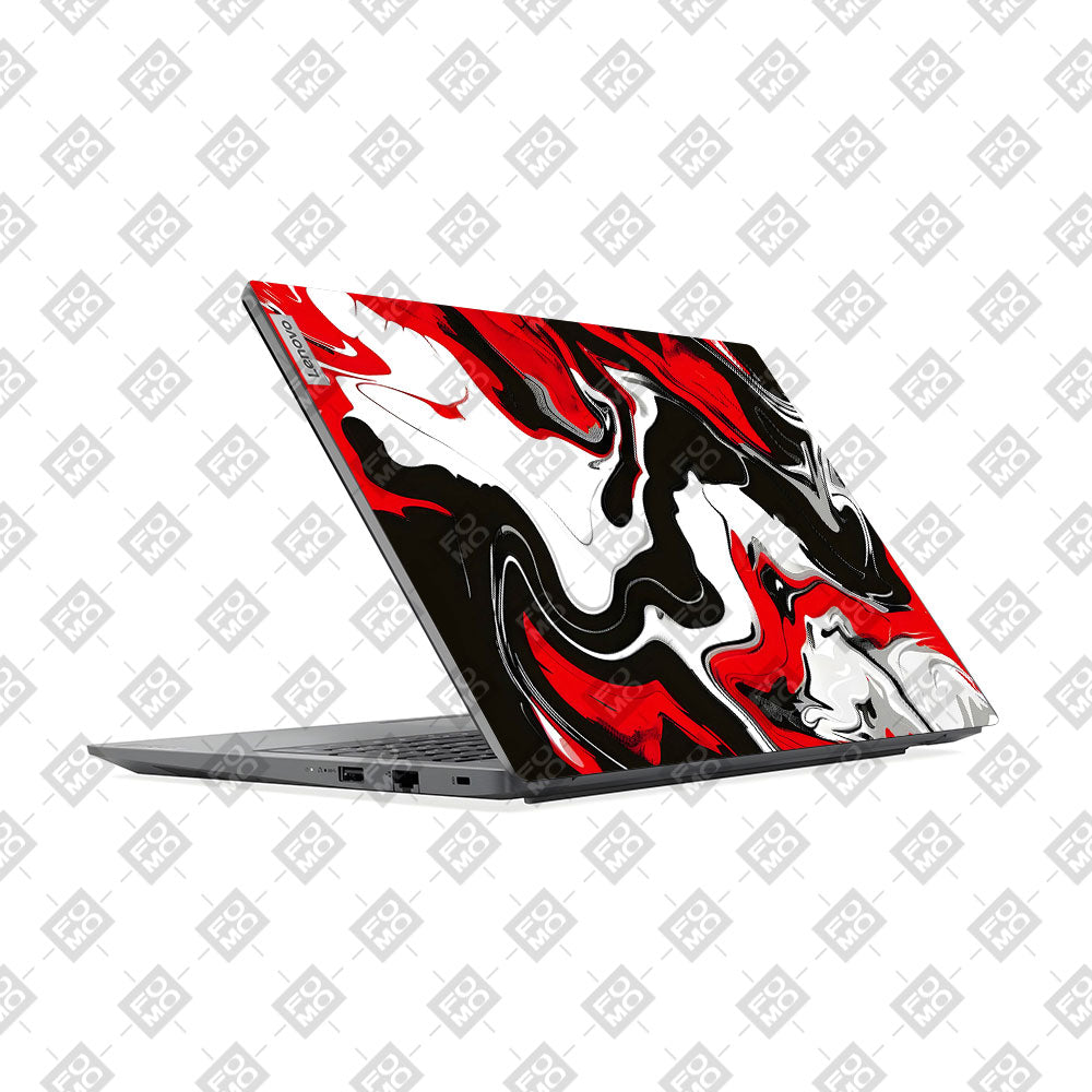 Lenovo V15 G4 Red and White Marble Laptop Skin