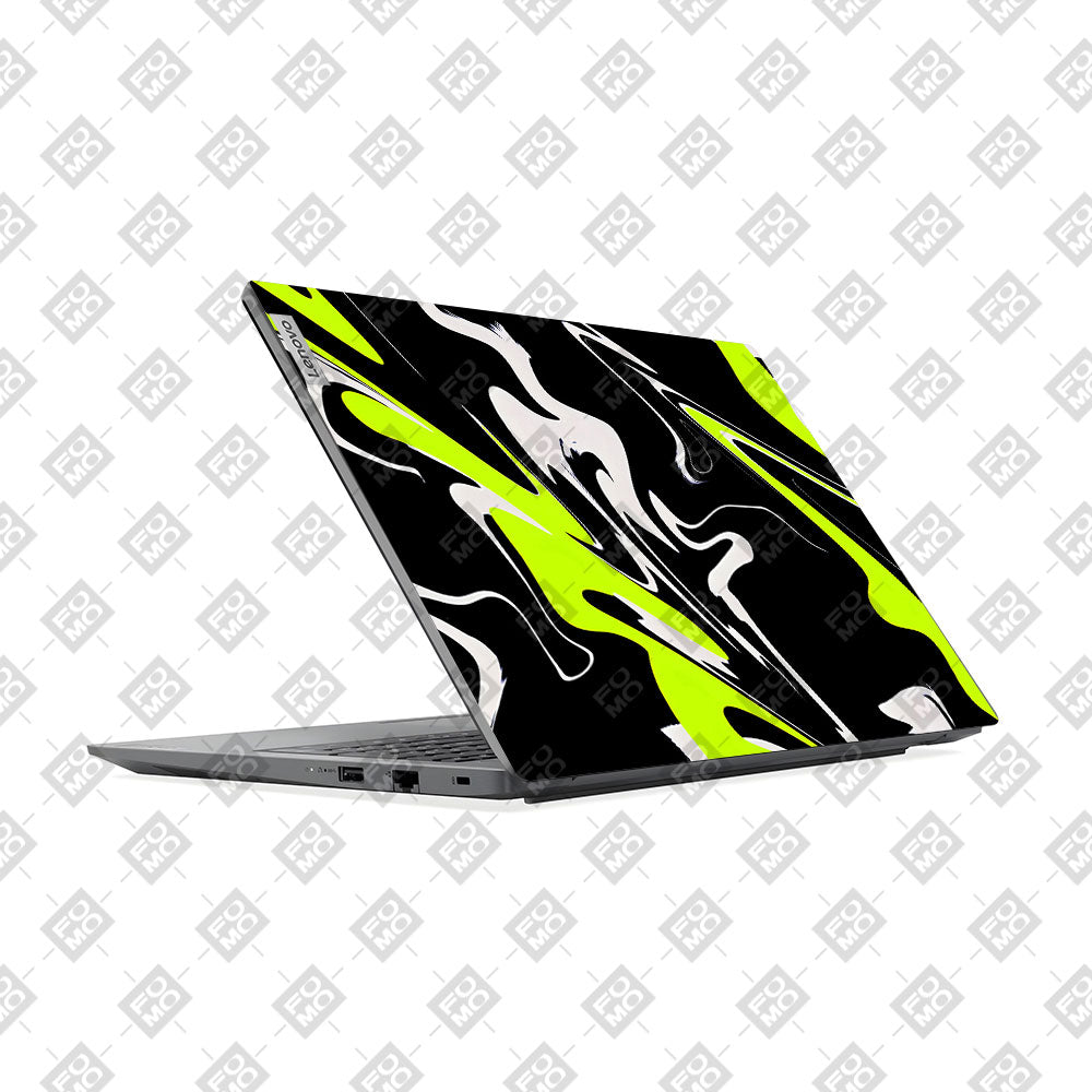 Lenovo V15 G4 Neon Green and Black Patterns Laptop Skin