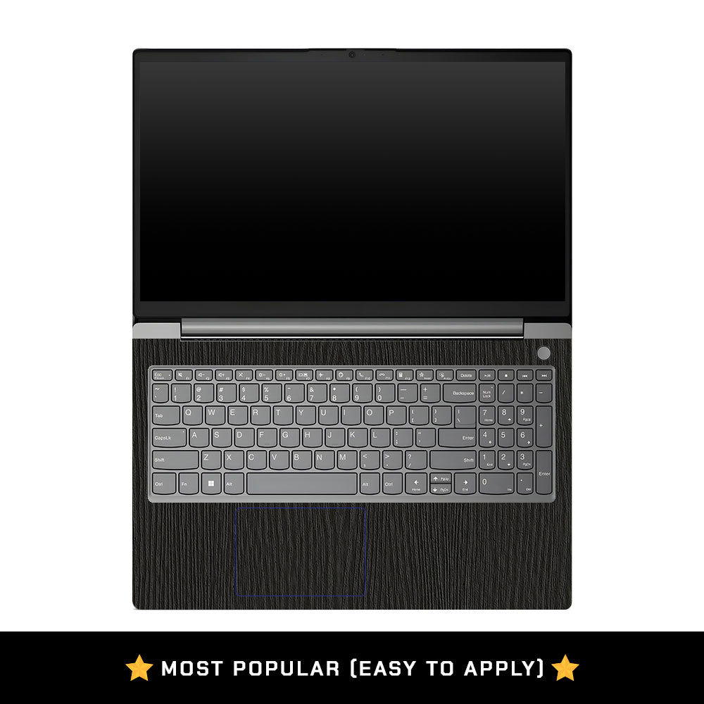 Lenovo V15 G4 Textured Black Wood Laptop Skin