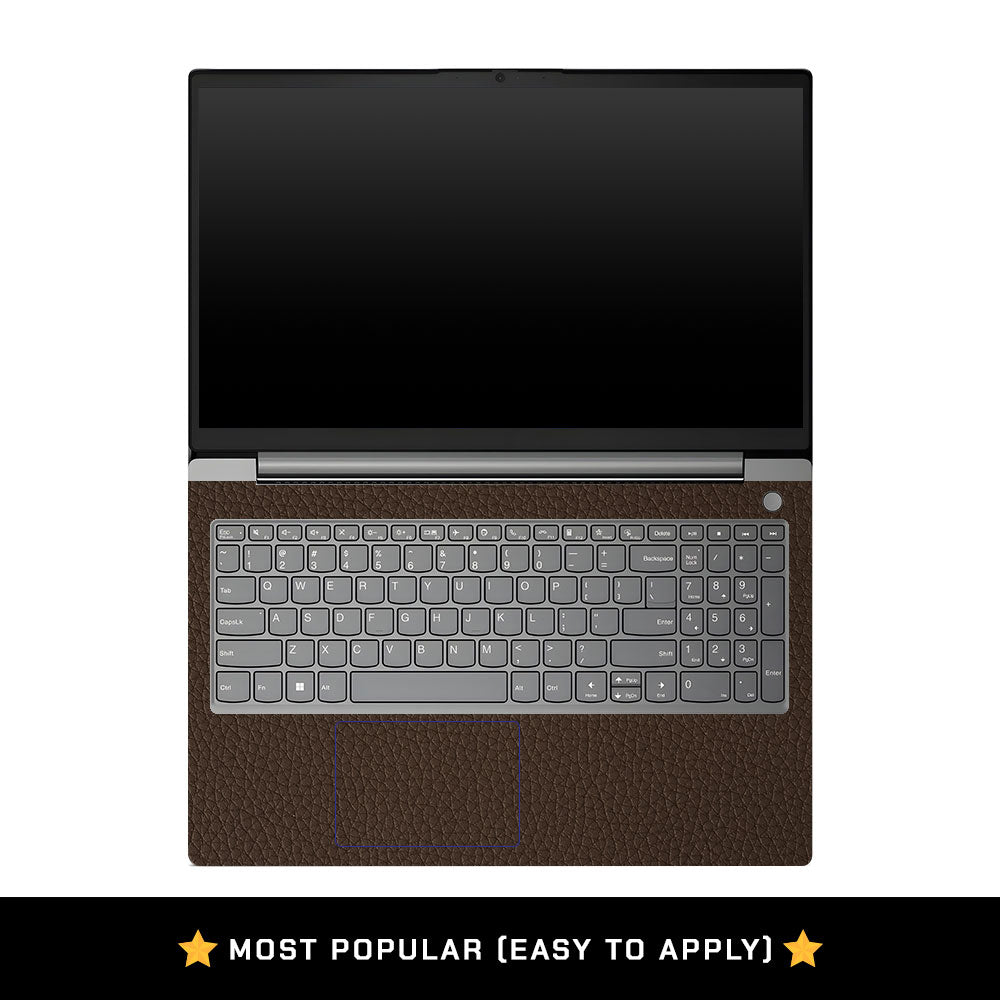 Lenovo V15 G4 Textured Brown Leather Laptop Skin