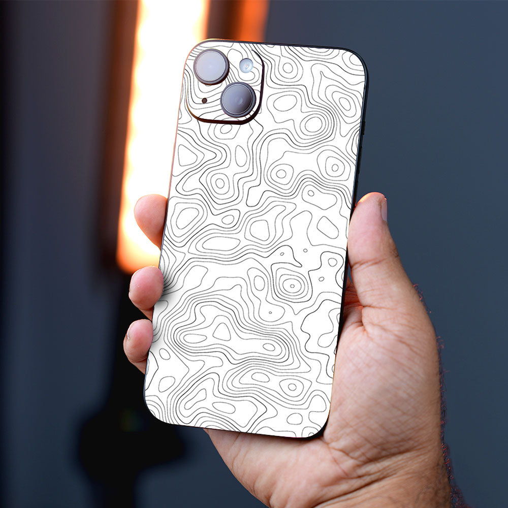 White Contour Design Mobile Skins
