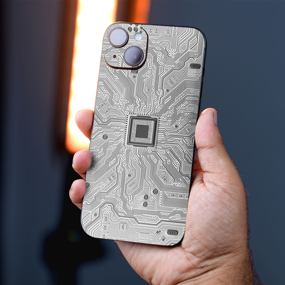 Silver Circuit Mobile Skins