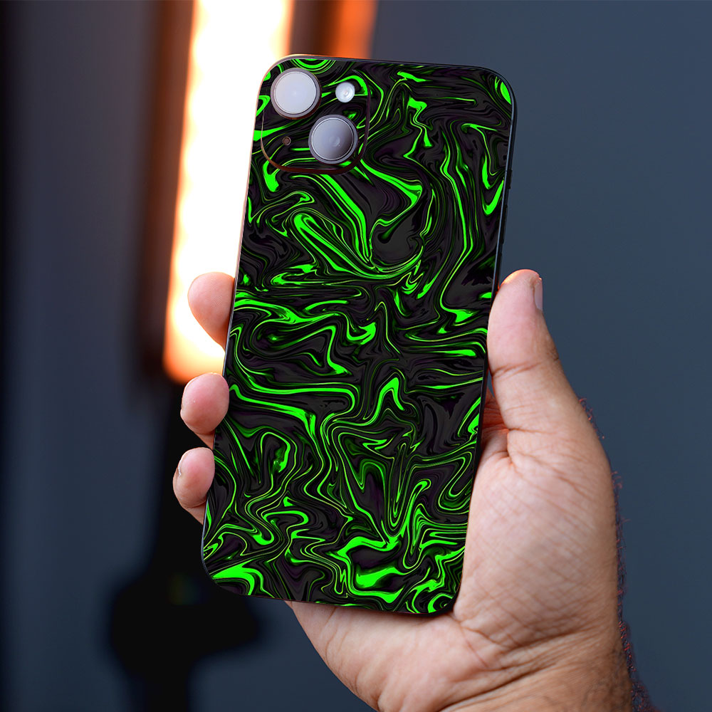 Green Liquid Pattern Mobile Skins
