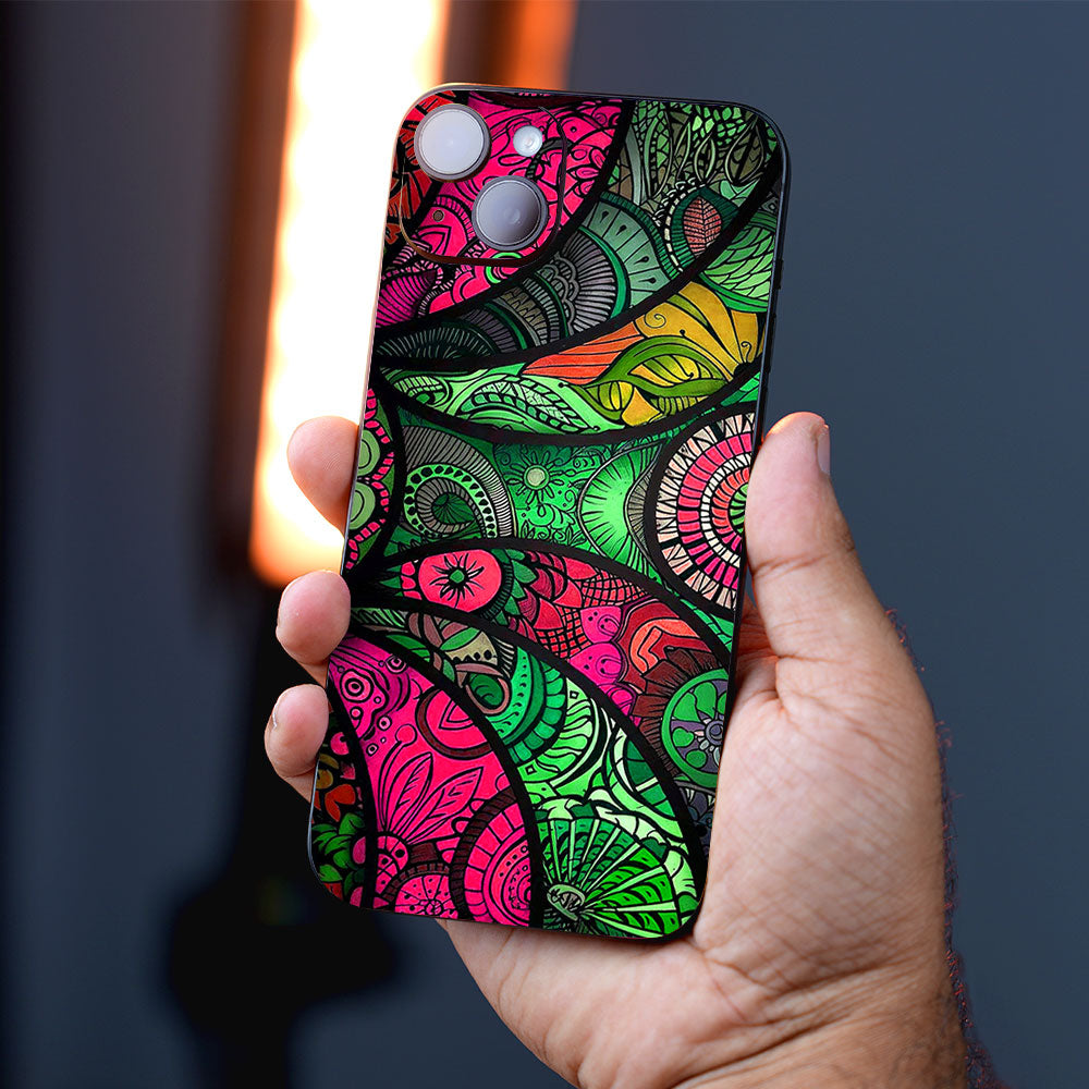 Color Bloom in Glass Abstract Mobile Skins