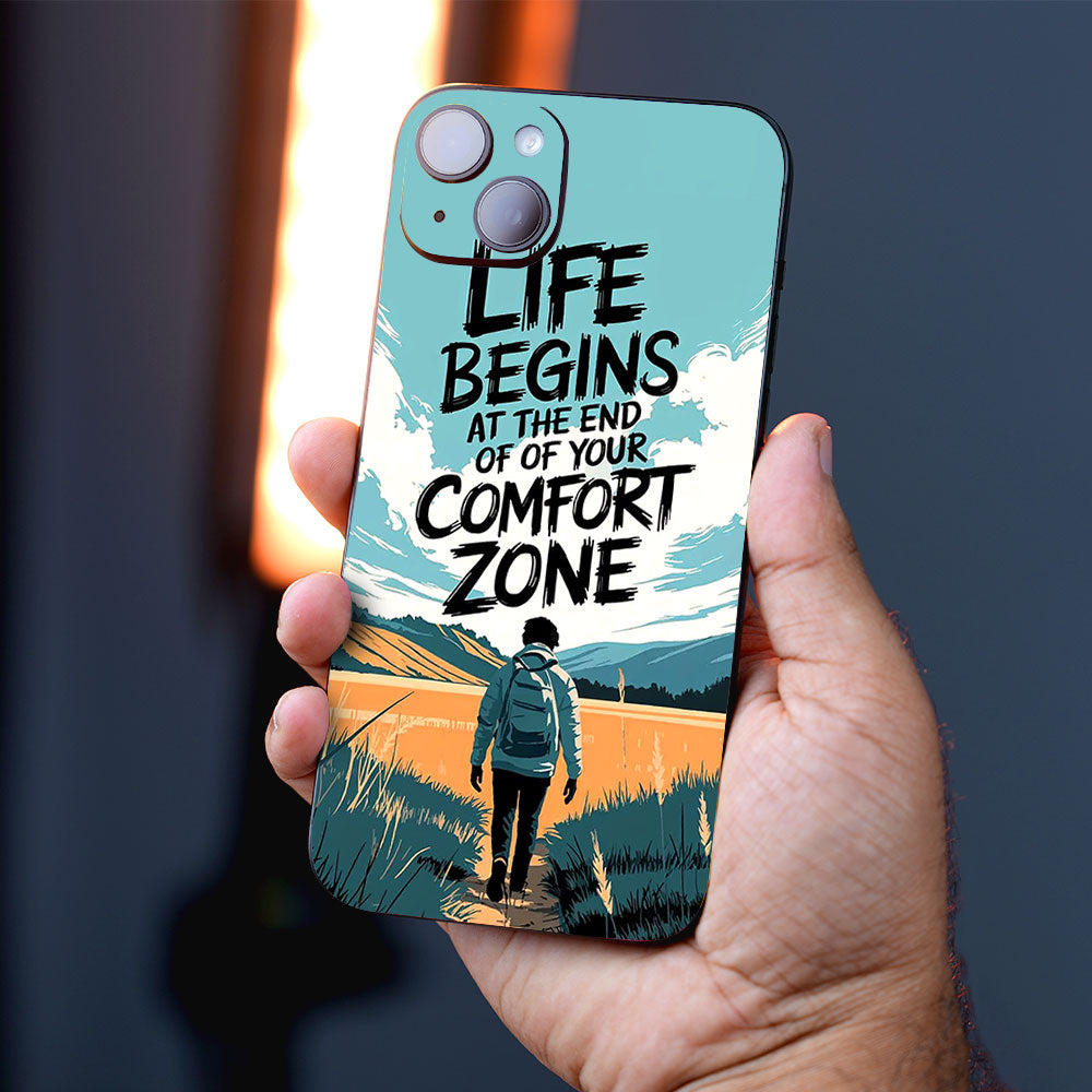 Hiker in Field Quote Art Mobile Skins
