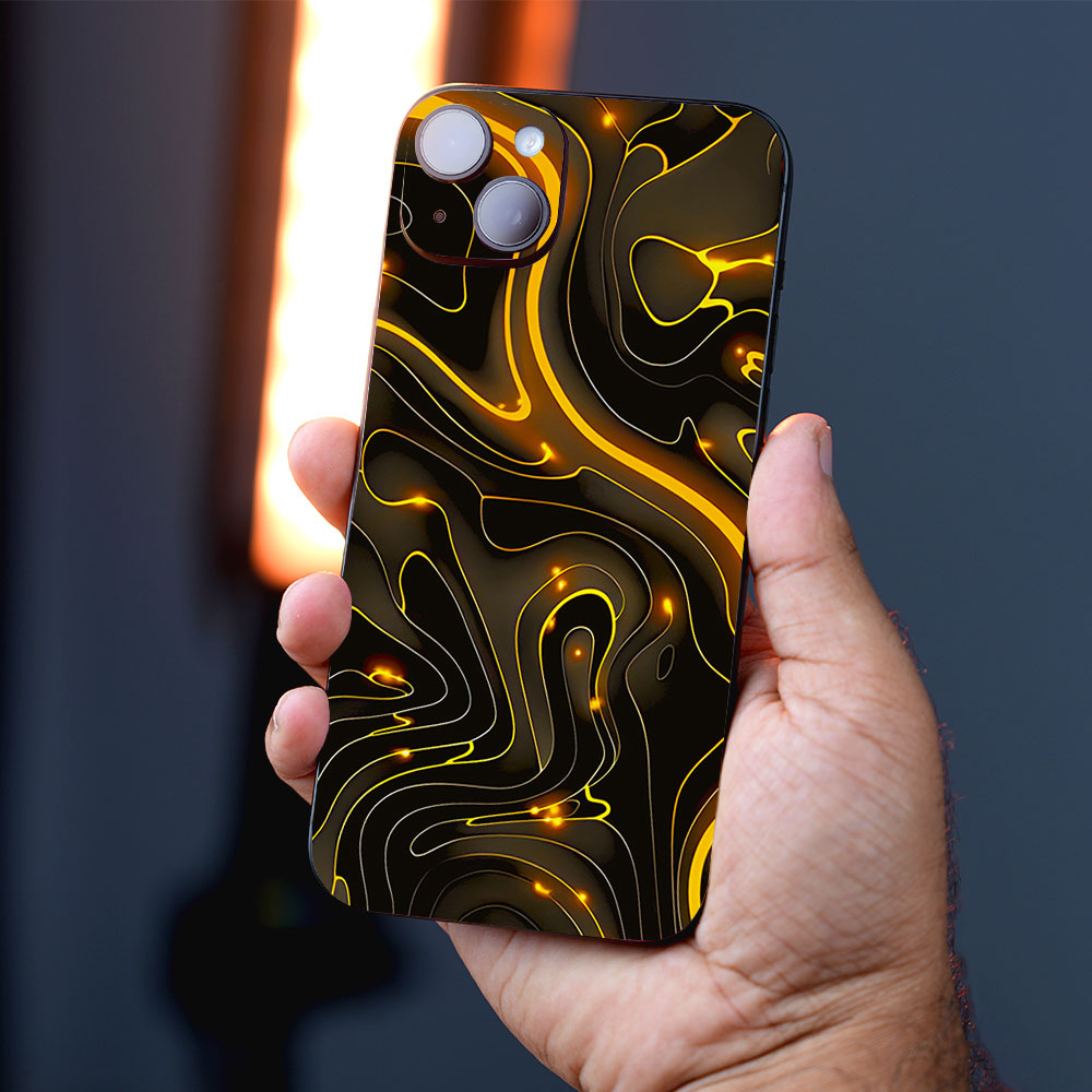 Golden Lava Waves Mobile Skins
