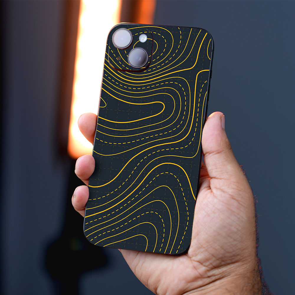 Yellow Contour Lines Mobile Skins