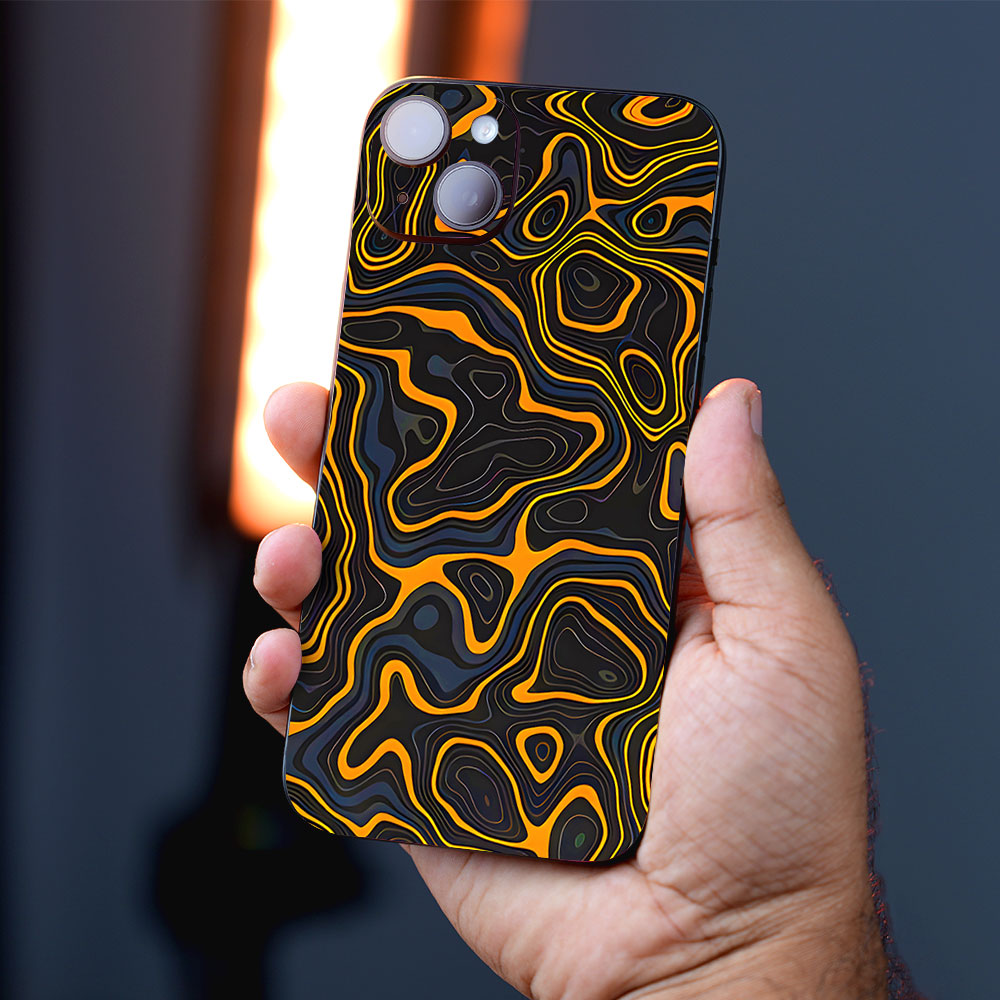 Amber Topographic Waves Mobile Skins