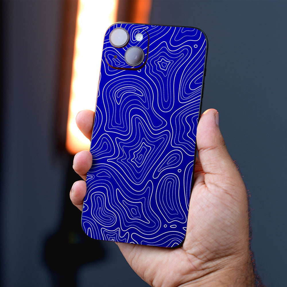 Deep Blue Contour Depths Mobile Skins