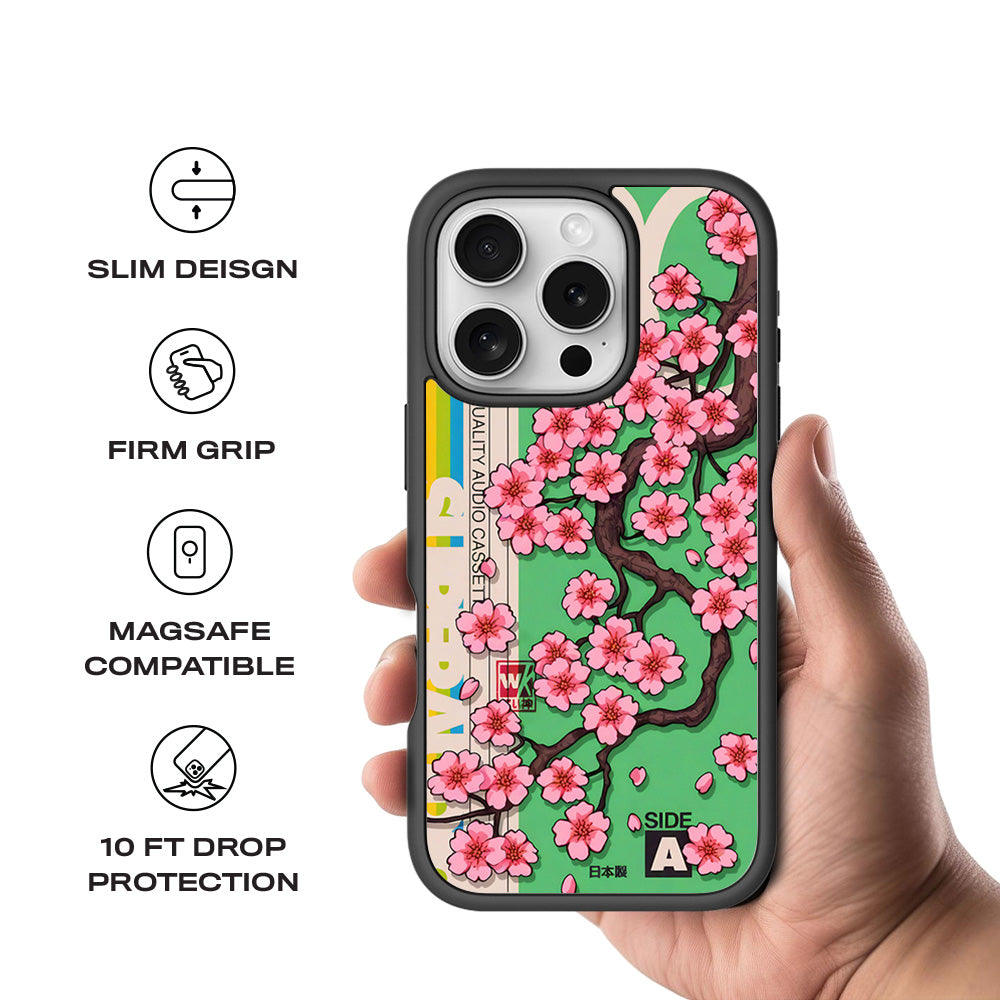Retro Sakura Blossom Skin with Shockguard Armour Magsafe Case for Apple iPhone 16 Pro Max