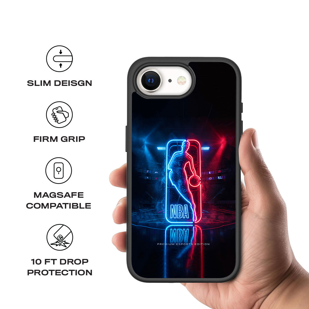 NBA Neon Arena Sports 3D Skin with Shockguard Armour Magsafe Case for Apple iPhone 16E
