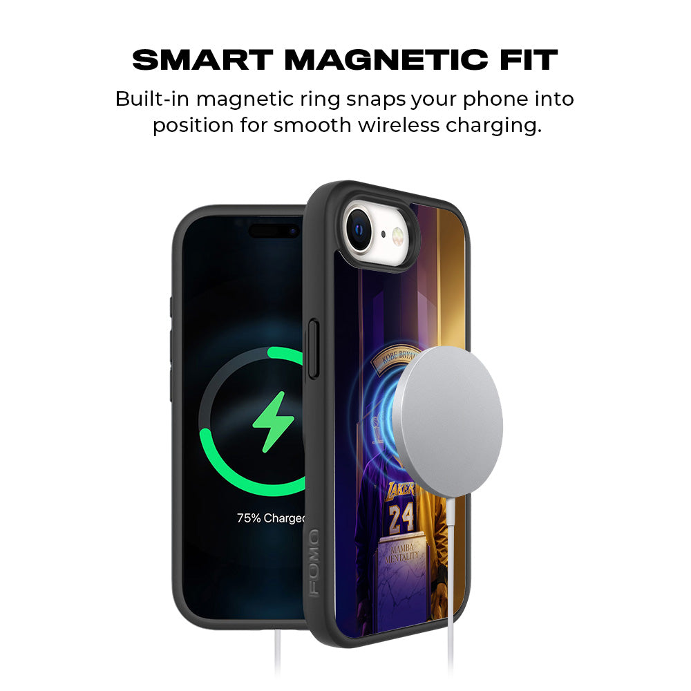 Kobe Bryant Mamba Mentality Sports 3D Skin with Shockguard Armour Magsafe Case for Apple iPhone 16E