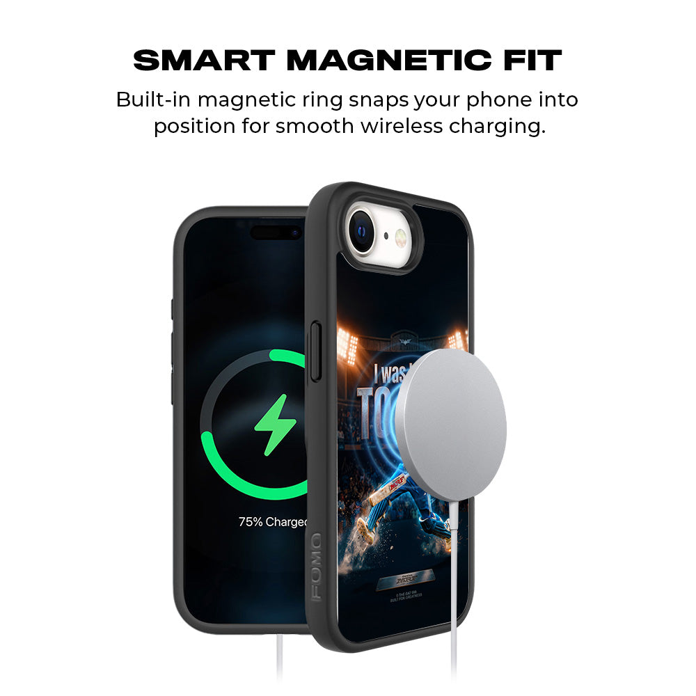 Virat Kohli Born To Win Cricket Sports 3D Skin with Shockguard Armour Magsafe Case for Apple iPhone 16E