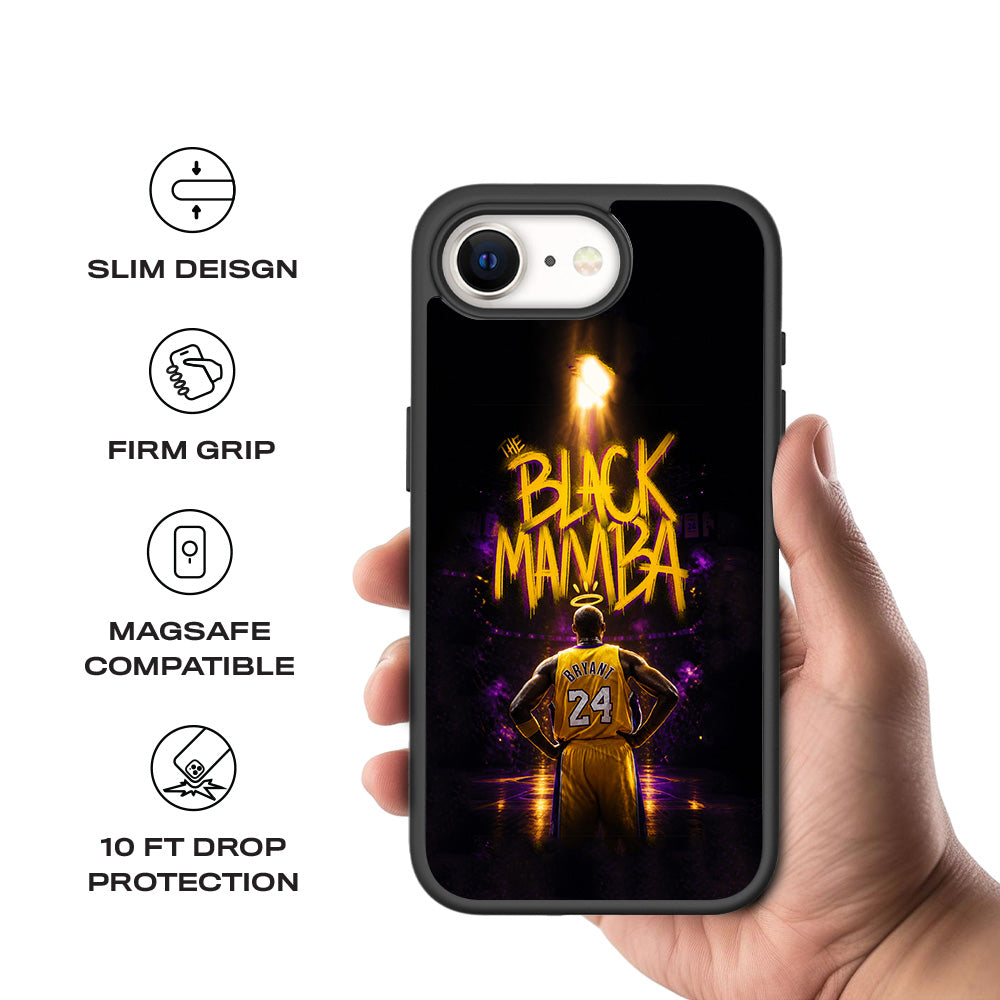 Black Mamba 24 Basketball Sports 3D Skin with Shockguard Armour Magsafe Case for Apple iPhone 16E