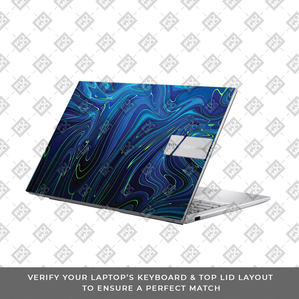 Cobalt Liquid Design Asus VivoBook 15 X1504VA Laptop Skin