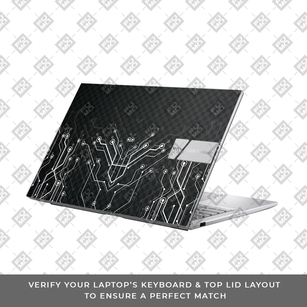 Black Digital Circuit Asus VivoBook 15 X1504VA Laptop Skin