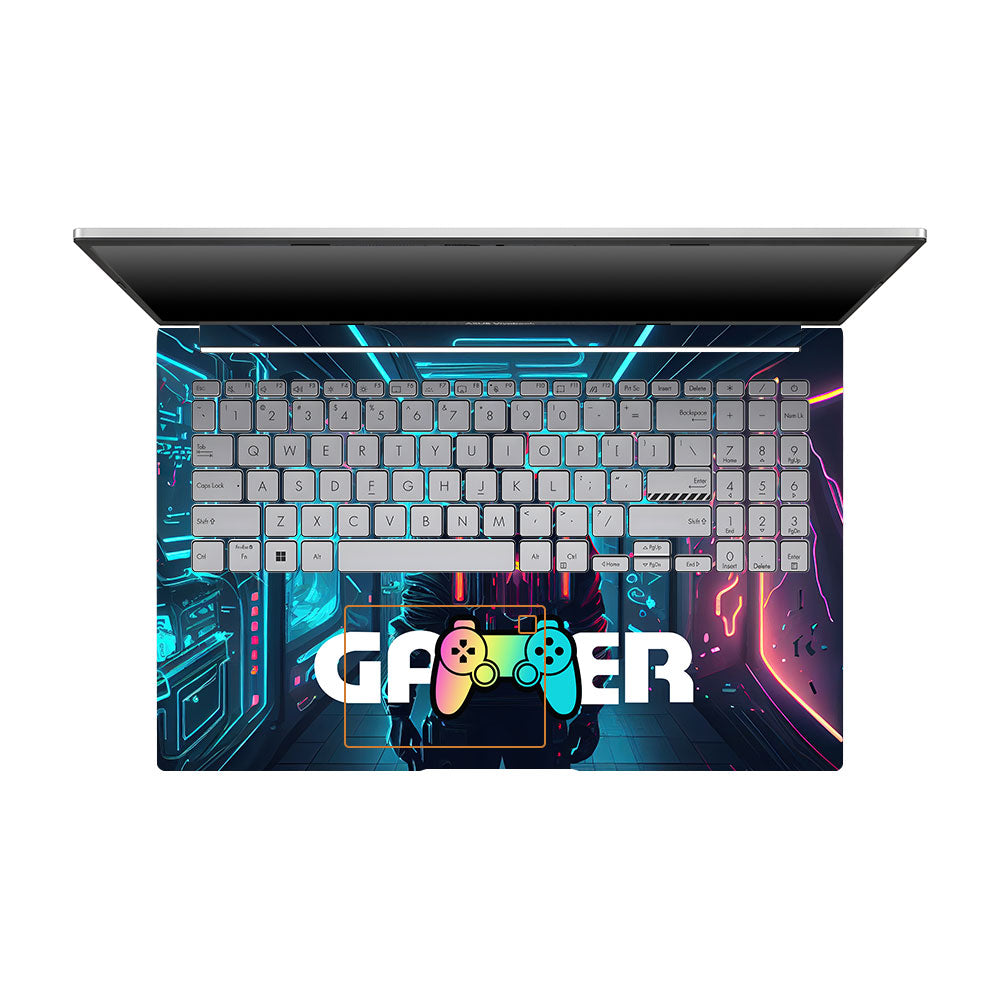 Gamer in Glowing Background Gaming Asus VivoBook 15 X1504VA Laptop Skin