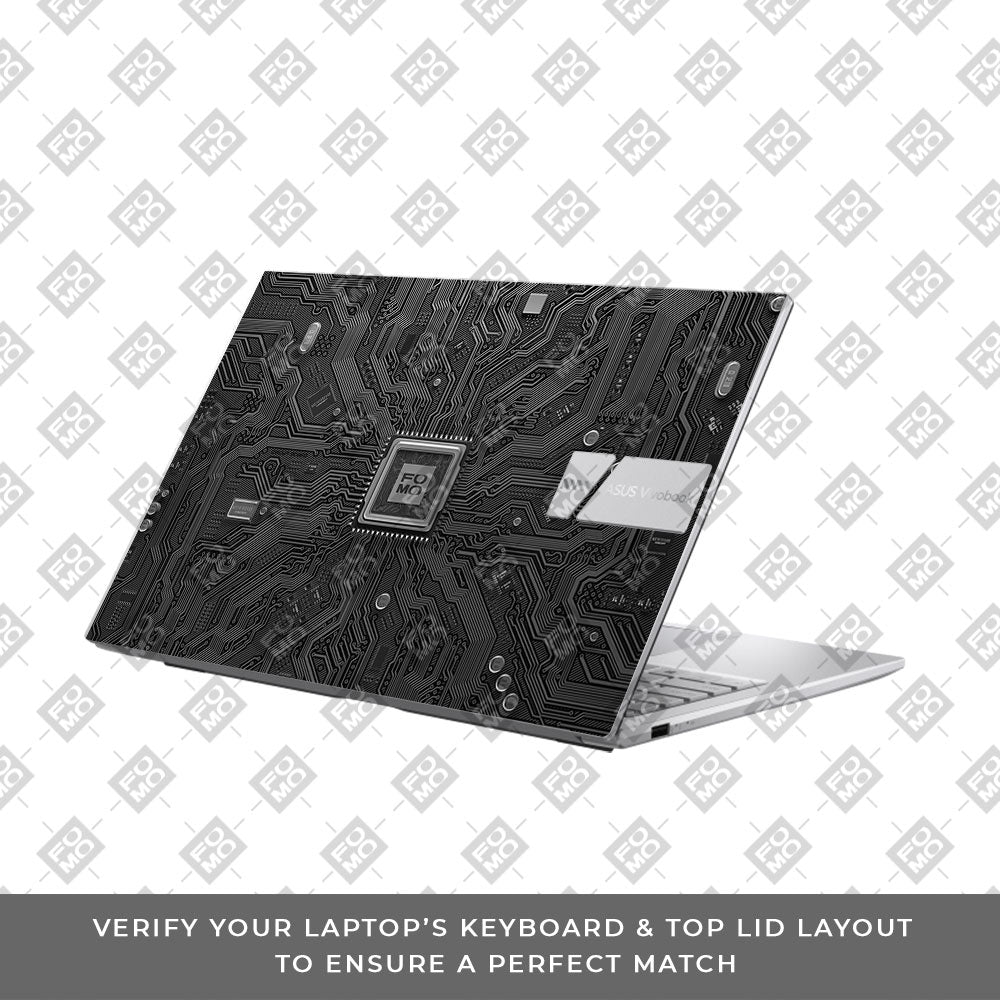 FOMO Circuit Dark Mode Asus VivoBook 15 X1504VA Laptop Skin